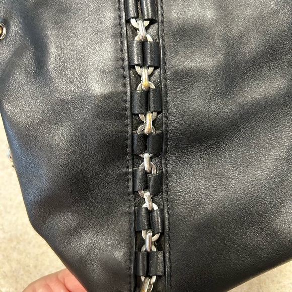 Michael Kors Sadie Satchel Tote Lg Soho Designer Leather Moto Convertible READ - Picture 9 of 10